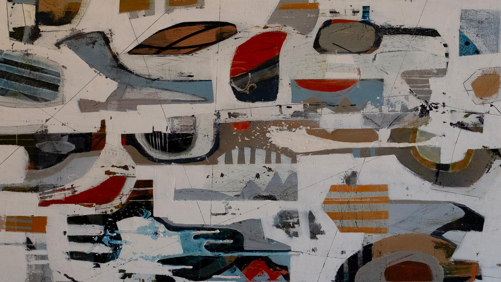 Layered atmospheric abstract artwork designed for digital screen display by Dominique Normand