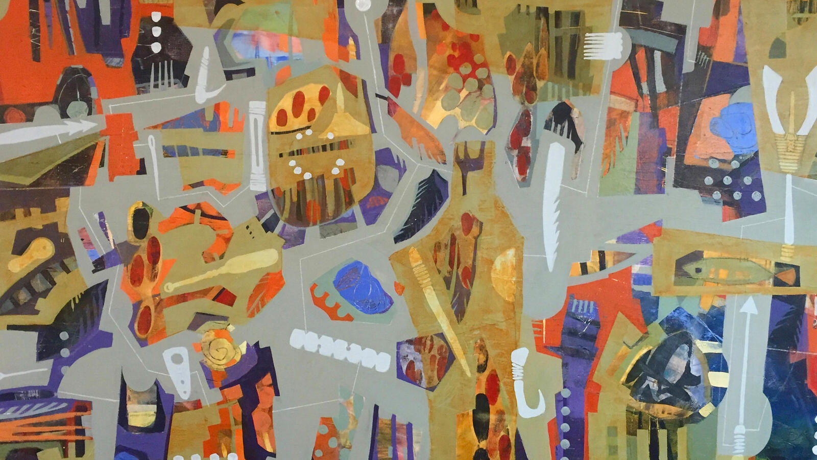 Layered atmospheric abstract artwork designed for digital screen display by Dominique Normand