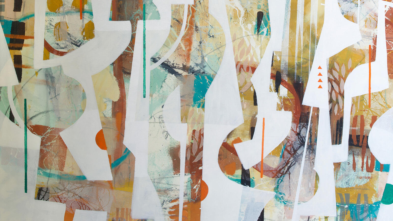 Layered atmospheric abstract artwork designed for digital screen display by Dominique Normand