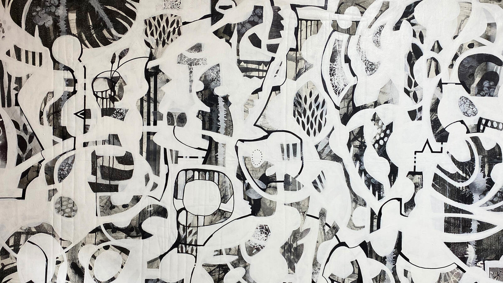 Layered atmospheric abstract artwork designed for digital screen display by Dominique Normand