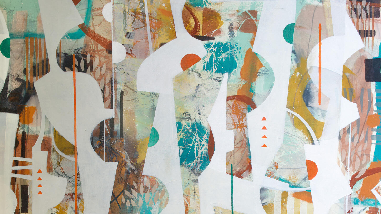 Layered atmospheric abstract artwork designed for digital screen display by Dominique Normand